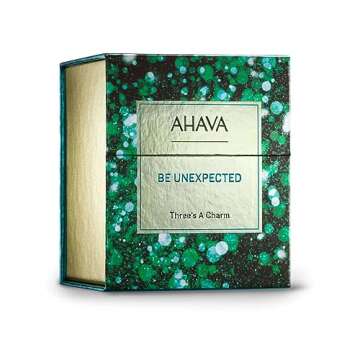 AHAVA Three’s A Charm Gift Set - Includes Mineral Body Lotion, Mineral Hand Cream & Mineral Shower Gel, Enriched with Exclusive Dead Sea Mineral Blend Osmoter, 3 x 1.3 Fl.Oz