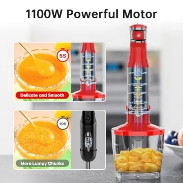 Powerful 1100W Immersion Blender Set for Smoothies & More