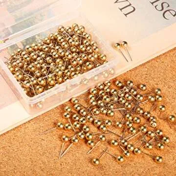 Versatile Map Tacks Push Pins 300 Packs Gold