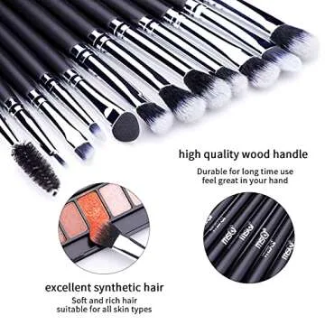 MSQ 12pcs Eye Makeup Brushes Set for Flawless Application