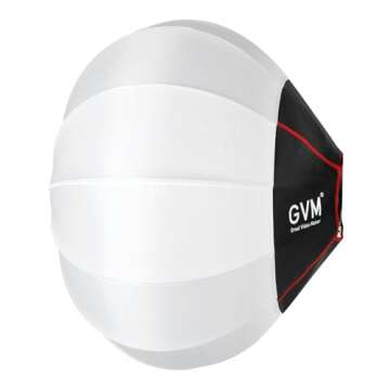 GVM Lantern Softbox Soft Light Modifier, 26inch, Quick-Setup Quick-Folding GVM Light Upgraded for GVM SD80D P80S SD300D SD200D SD200S ST200R ST100R PR150D PR150R and Other Bowens Mount Light