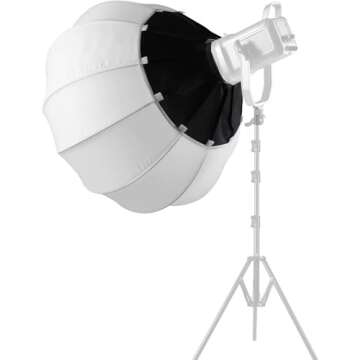 GVM Lantern Softbox Soft Light Modifier, 26inch, Quick-Setup Quick-Folding GVM Light Upgraded for GVM SD80D P80S SD300D SD200D SD200S ST200R ST100R PR150D PR150R and Other Bowens Mount Light