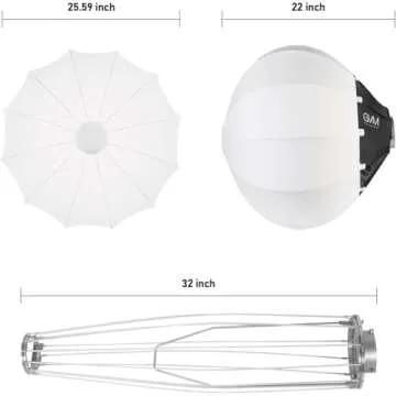GVM Lantern Softbox Soft Light Modifier, 26inch, Quick-Setup Quick-Folding GVM Light Upgraded for GVM SD80D P80S SD300D SD200D SD200S ST200R ST100R PR150D PR150R and Other Bowens Mount Light