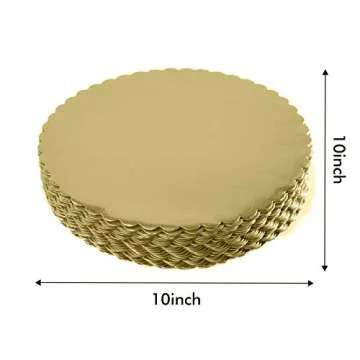 10" Gold Cakeboard Round - Disposable Cake Circle Base