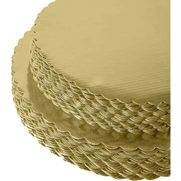 [25pcs] 10" Gold Cakeboard Round,Disposable Cake Circle Base Boards Cake Plate Round Coated Circle Cakeboard Base 10inch,Pack of 25