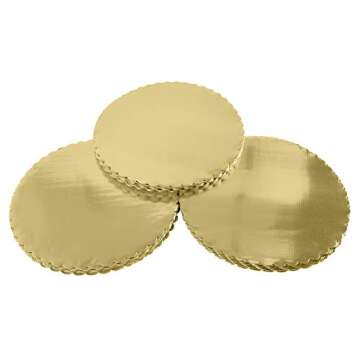 [25pcs] 10" Gold Cakeboard Round,Disposable Cake Circle Base Boards Cake Plate Round Coated Circle Cakeboard Base 10inch,Pack of 25