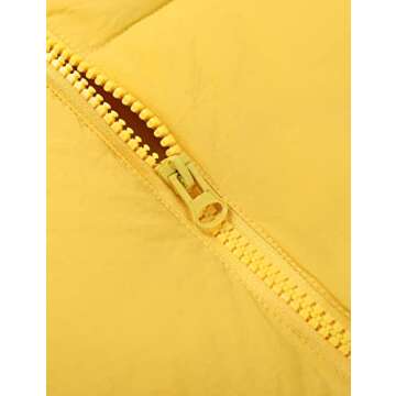 UANEO Cropped Puffer Vest Women Zip Up Stand Collar Sleeveless Padded Crop Puffy Vests (Mustard-XS)