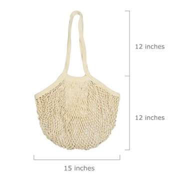 Cotton Mesh Grocery Bags - Reusable Grocery Net Bags - 100% Cotton Mesh Tote Shopping Bags - French ...