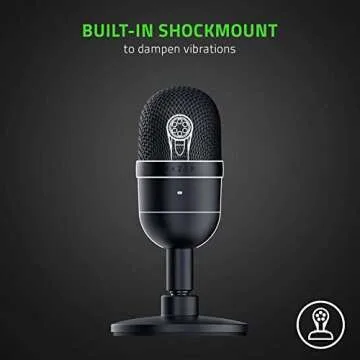 Razer Seiren X USB Streaming Microphone: Professional Grade - Built-in Shock Mount - Supercardiod Pick-Up Pattern - Anodized Aluminum - Classic Black
