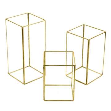 Elegant Gold Hurricane Candle Holders for Wedding Decor