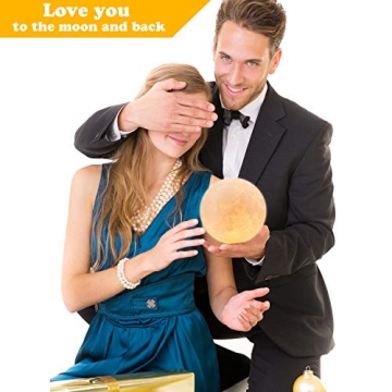 Colorful 3D Printed Moon Lamp with Remote for Kids