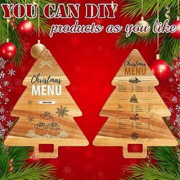 Christmas Tree Cutting Board Set - 3 Piece Kitchen Accessory