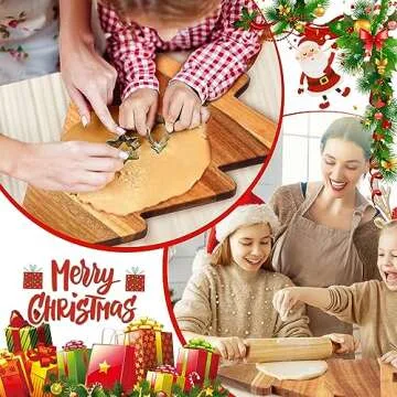 Christmas Tree Cutting Board Set - 3 Piece Kitchen Accessory