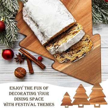 Christmas Tree Cutting Board Set - 3 Piece Kitchen Accessory