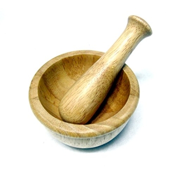 New Mini Wooden Mortar & Pestle Grinding Bowl Set for Kitchen Essentials