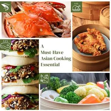 Flexzion Bamboo Steamer Set for Dim Sum and More