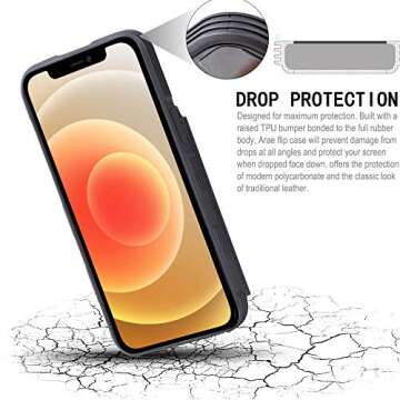 Arae iPhone 12/12 Pro Wallet Case with Card Holder