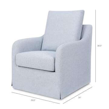 NAMESAKE Reese Swivel Glider in Chambray Eco-Linen, GREENGUARD Gold & CertiPUR-US® Certified