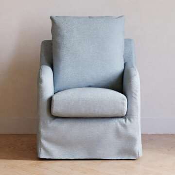 NAMESAKE Reese Swivel Glider in Chambray Eco-Linen, GREENGUARD Gold & CertiPUR-US® Certified