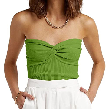 EFAN Womens Twist Knot Front Knit Tube Top - Stylish & Comfortable Summer Wear