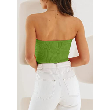 EFAN Womens Twist Knot Knit Tube Top Summer Fashion