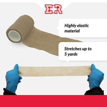 Comfortable Self Adherent Cohesive Bandages - 12 Count