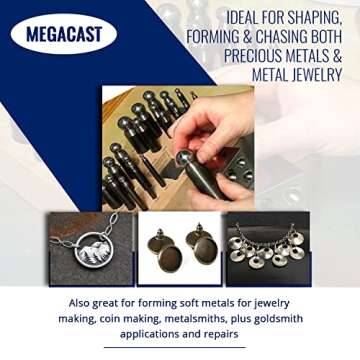 26 Piece Dapping Doming Punch Block Set 2.3 mm to 25 mm Jewelry Making Metal Forming Tool Kit