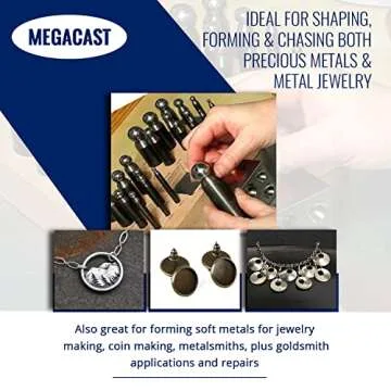 26 Piece Dapping Doming Punch Block Set 2.3 mm to 25 mm Jewelry Making Metal Forming Tool Kit