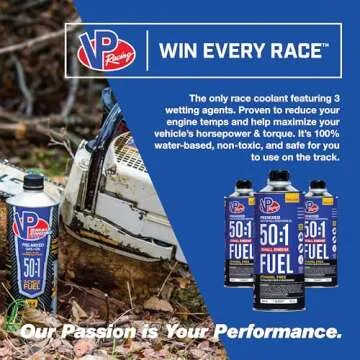 VP Small Engine Fuels 6238 Ethanol-Free 50:1 2-Cycle Gas+Oil - 1 quart, Pack of 8