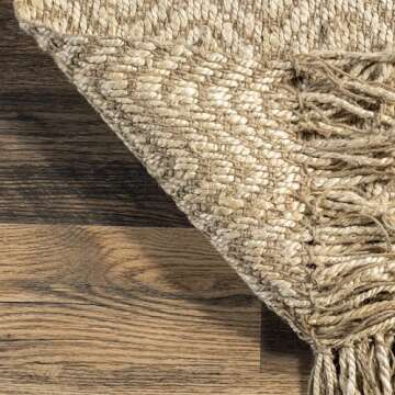 nuLOOM Don Chevron Jute Tasseled Area Rug, 6x9, Natural