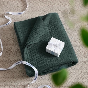 Bedsure 100% Cotton Blanket - King Size Breathable Waffle Weave