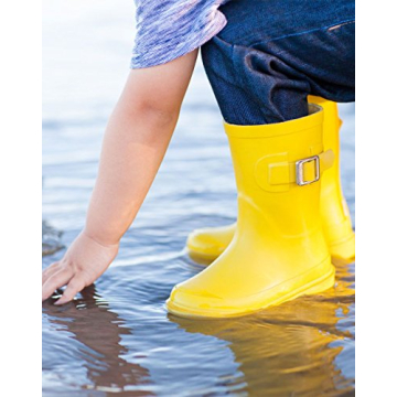 OAKI Kids Classic Yellow Rubber Rain Boots for Toddlers