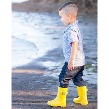 OAKI Kids Classic Yellow Rubber Rain Boots for Toddlers