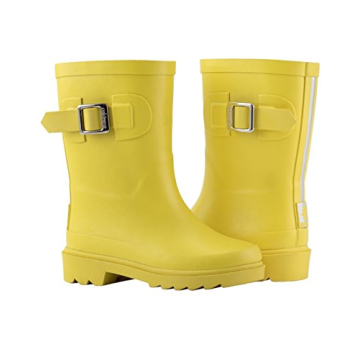OAKI Kids Classic Yellow Rubber Rain Boots for Toddlers