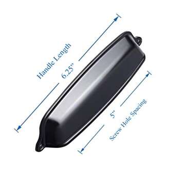 Southern Hills Black Drawer Pulls - Elegant 5 Inch Handles