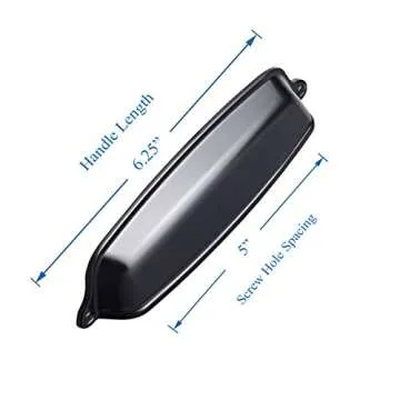 Southern Hills Black Drawer Pulls - Elegant 5 Inch Handles