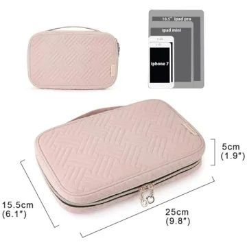 BAGSMART Pink Jewelry Organizer Travel Storage Bag