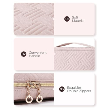 BAGSMART Pink Jewelry Organizer Travel Storage Bag