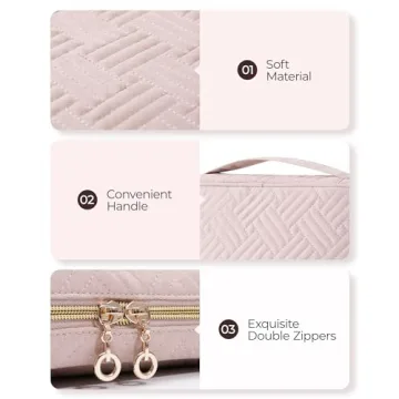 BAGSMART Pink Jewelry Organizer Travel Storage Bag