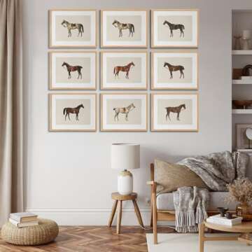 LOARTVE Vintage Horse Art Prints, Rustic Gallery Wall Decor