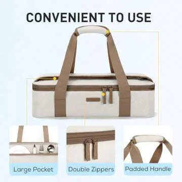 TOURIT Insulated Casserole Carrier for Hot or Cold Food Thermal Food Carrier for Picnic Cookouts Potluck Parties Fits 9" x 13" Baking Dish