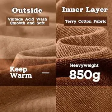 FAIABLE Mens Womens Acid Wash Hoodie Unisex Oversized Vintage Hoodie Heavyweight Terry Cotton Distress Hoodies Sweatshirts for Women Men Couples Streetwear 2025 Coffee