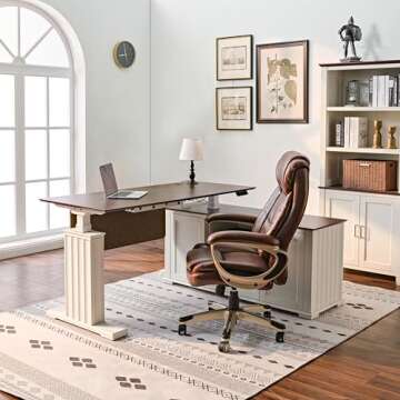 EUREKA ERGONOMIC Ark ES, 60x26 Executive Standing Desk with File Cabinet Stand up Desk Adjustable He...