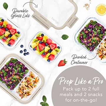 Bentgo Glass Leak-Proof Meal Prep Set for Healthy Eating
