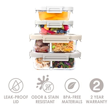 Bentgo Glass Leak-Proof Meal Prep Set for Healthy Eating