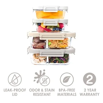 Bentgo Glass Leak-Proof Meal Prep Set for Healthy Eating