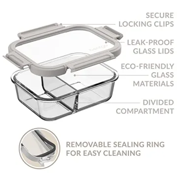 Bentgo Glass Leak-Proof Meal Prep Set for Healthy Eating