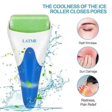 LATME Ice Roller for Face Eyes,Womens Gifts,Face Massager Roller Puffiness Migraine Pain Relief and Minor Injury (Green)