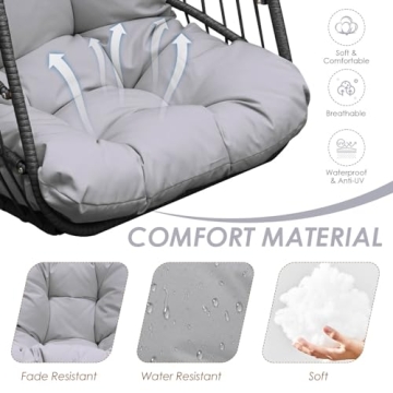 NICESOUL Egg Chair Outdoor Indoor Wicker Hanging Egg Chair