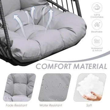 NICESOUL Egg Chair Outdoor Indoor Wicker Hanging Egg Chair